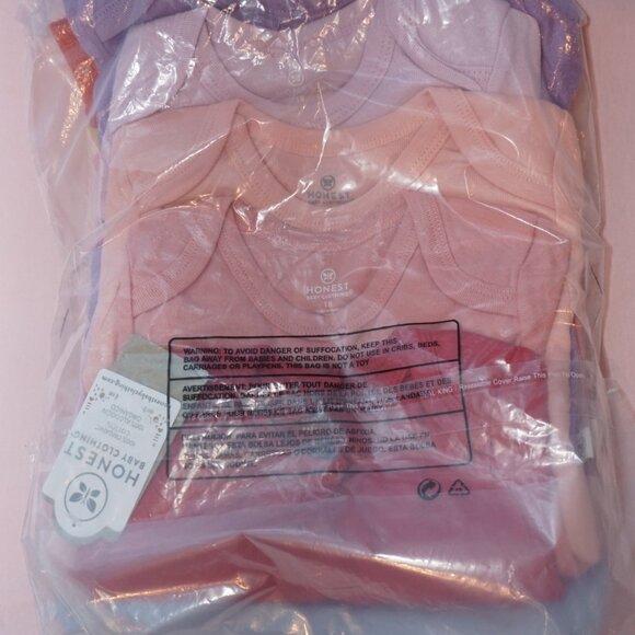 NWT HonestBaby 10-Pack Short Sleeve Bodysuits Rainbow colors, 18 Months, organic - Picture 2 of 2